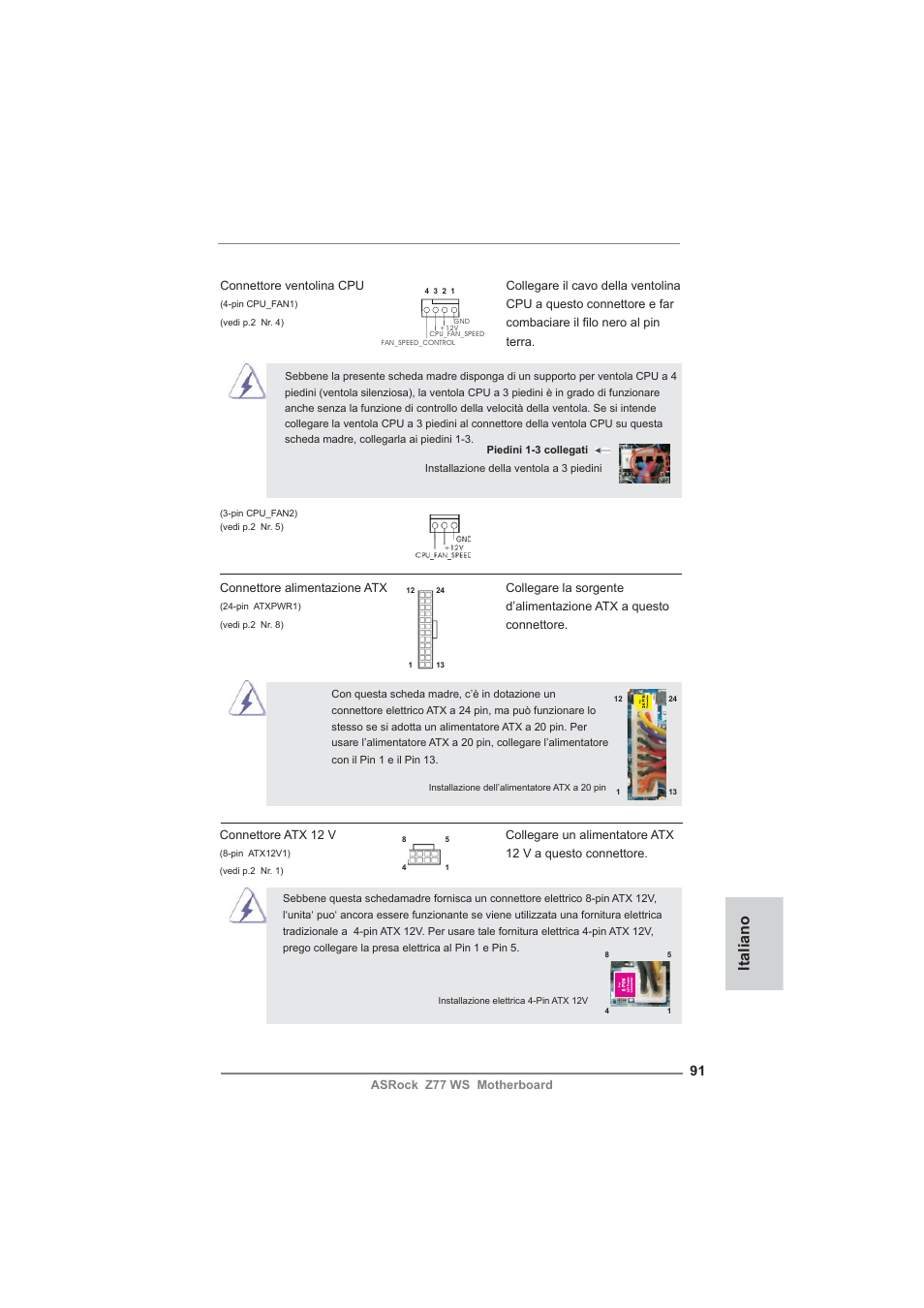 Italiano | ASRock Z77 WS User Manual | Page 91 / 208