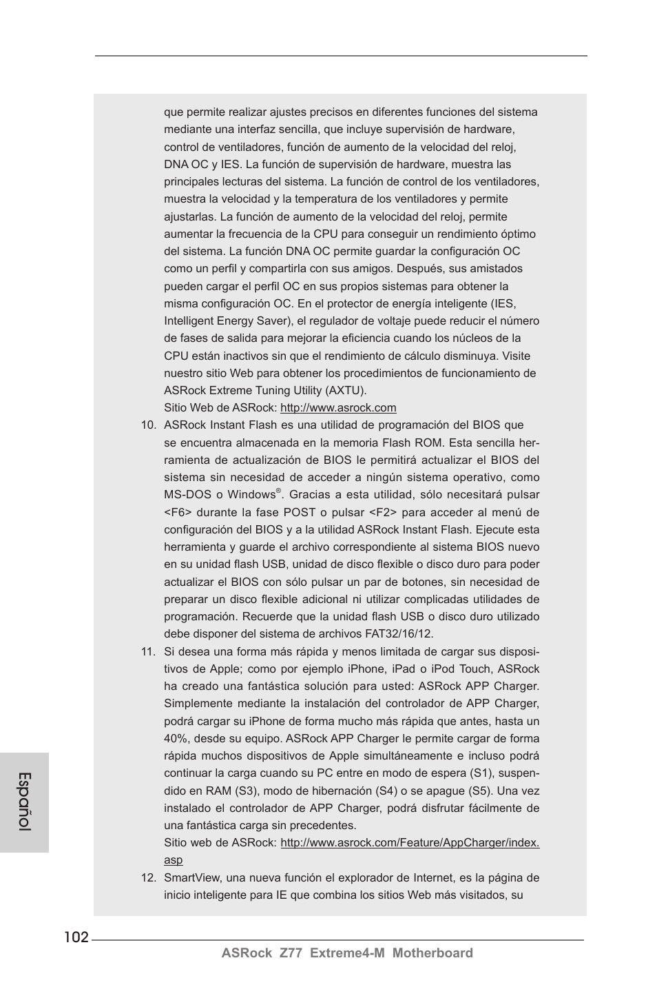 Español | ASRock Z77 Extreme4-M User Manual | Page 102 / 237