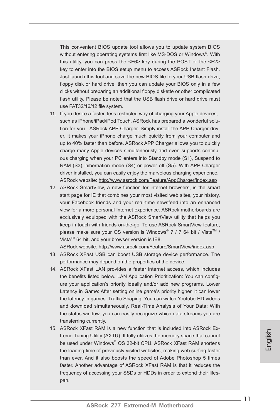 English, Asrock z77 extreme4-m motherboard | ASRock Z77 Extreme4-M User Manual | Page 11 / 237