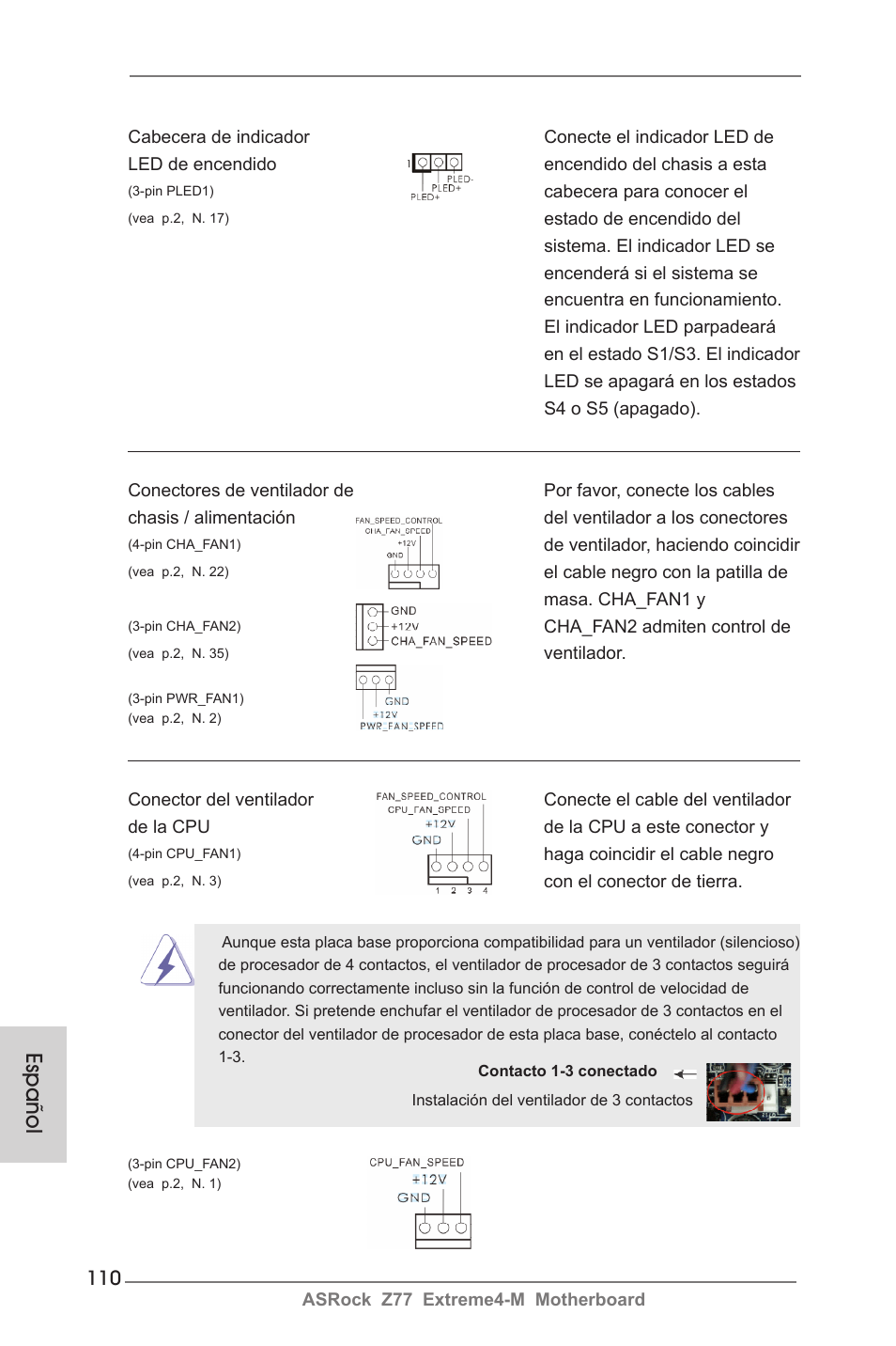 Español | ASRock Z77 Extreme4-M User Manual | Page 110 / 237