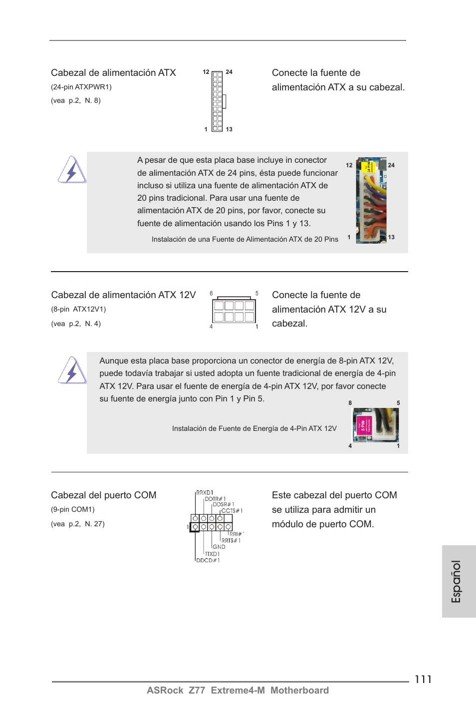 Español | ASRock Z77 Extreme4-M User Manual | Page 111 / 237