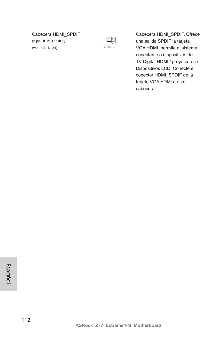 Español | ASRock Z77 Extreme4-M User Manual | Page 112 / 237