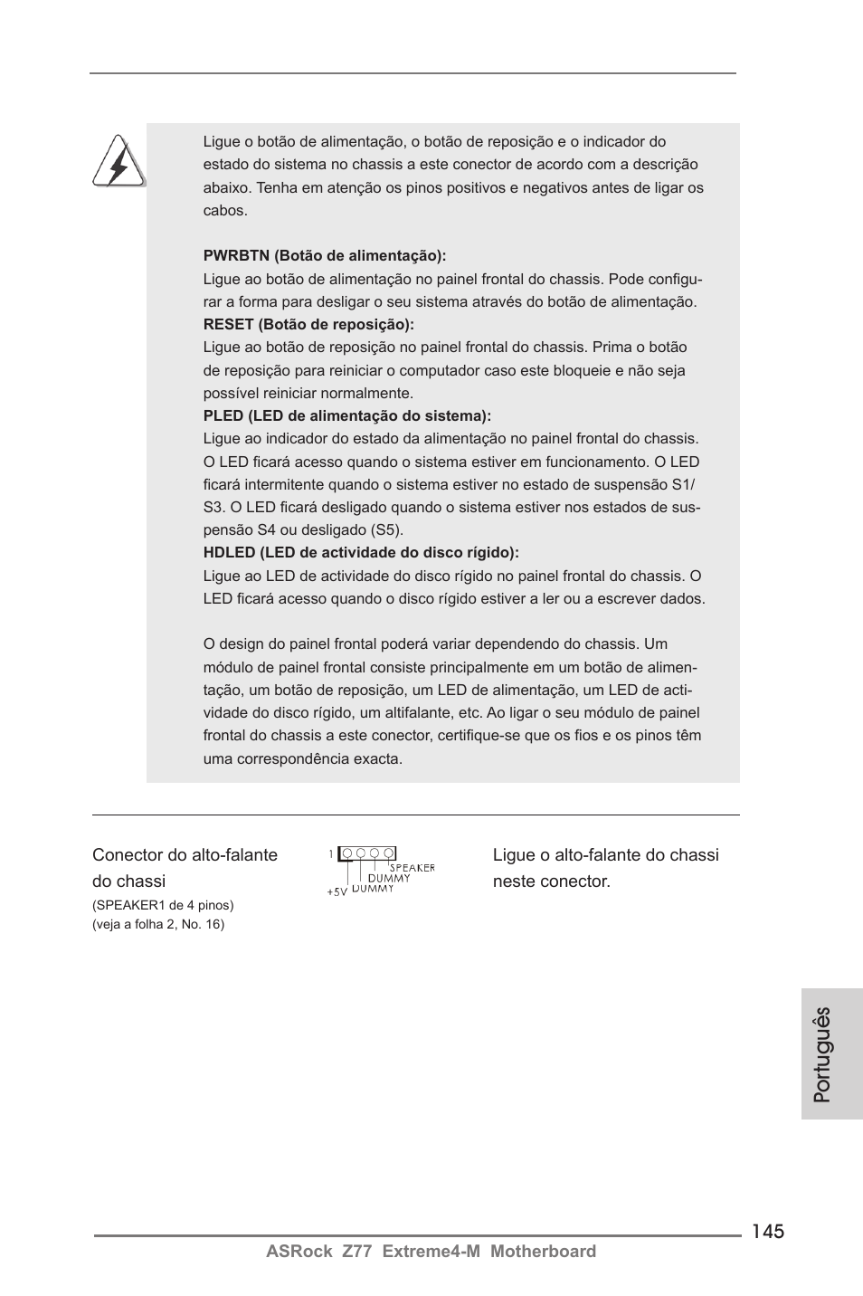 Por tuguês | ASRock Z77 Extreme4-M User Manual | Page 145 / 237