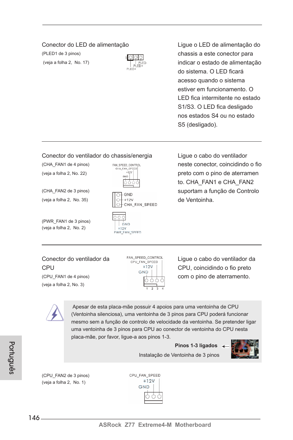 Por tuguês | ASRock Z77 Extreme4-M User Manual | Page 146 / 237