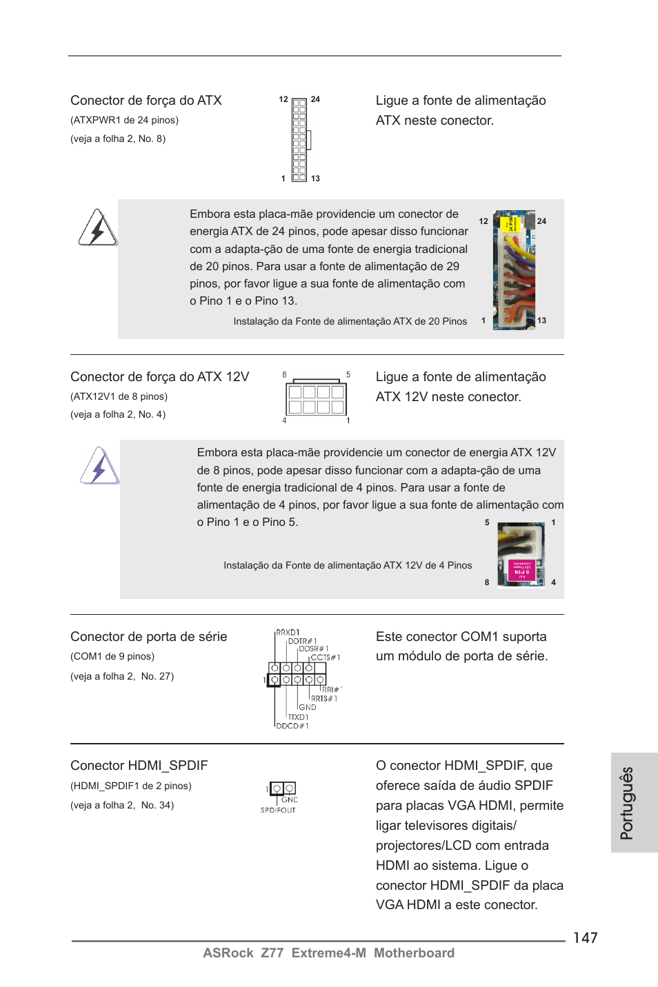 Por tuguês | ASRock Z77 Extreme4-M User Manual | Page 147 / 237