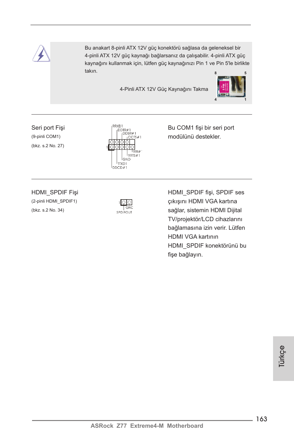 Türkçe | ASRock Z77 Extreme4-M User Manual | Page 163 / 237
