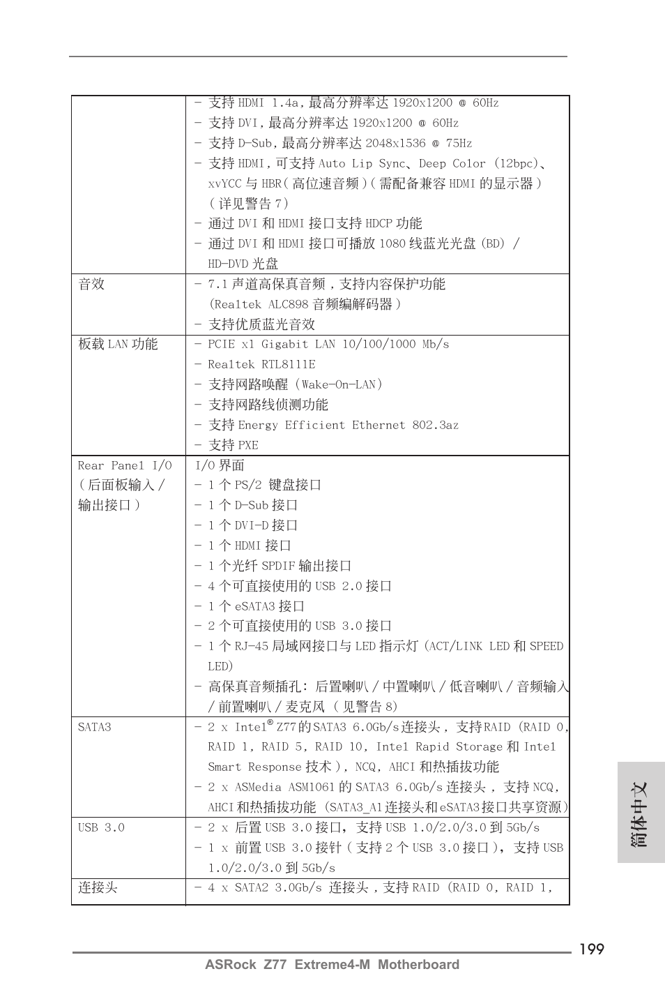 簡體中文 | ASRock Z77 Extreme4-M User Manual | Page 199 / 237