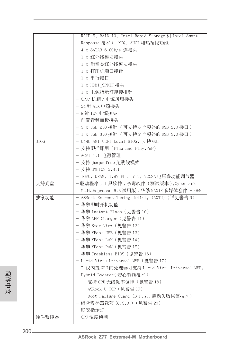 簡體中文 | ASRock Z77 Extreme4-M User Manual | Page 200 / 237