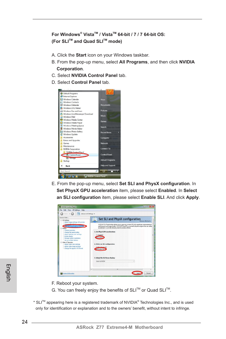 English | ASRock Z77 Extreme4-M User Manual | Page 24 / 237