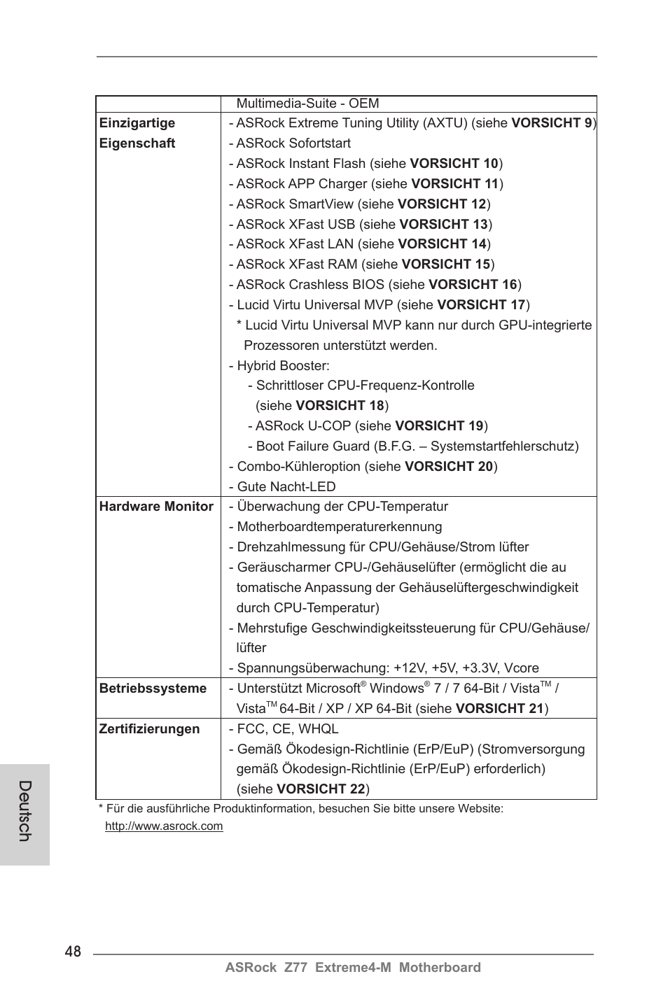 Deutsch | ASRock Z77 Extreme4-M User Manual | Page 48 / 237