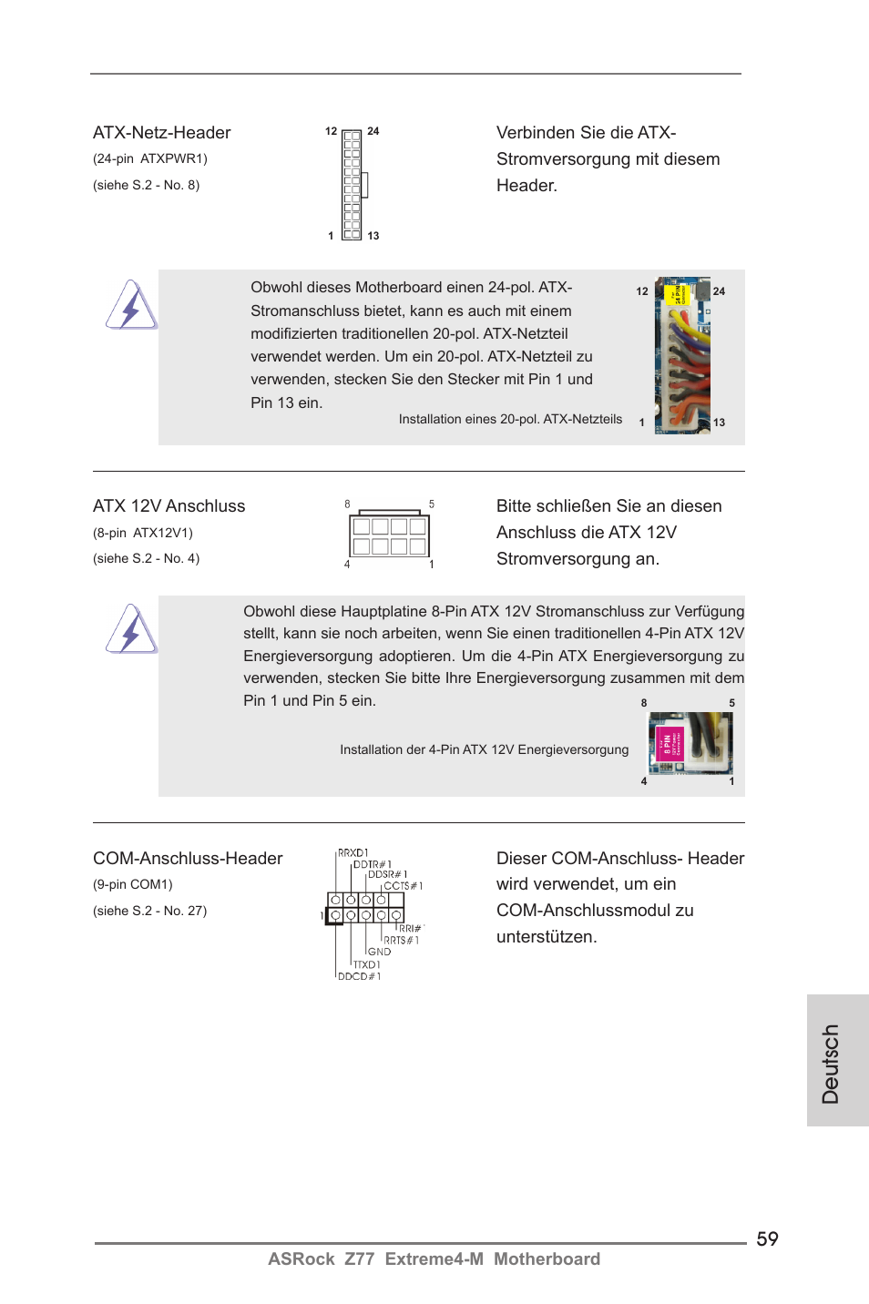 Deutsch | ASRock Z77 Extreme4-M User Manual | Page 59 / 237