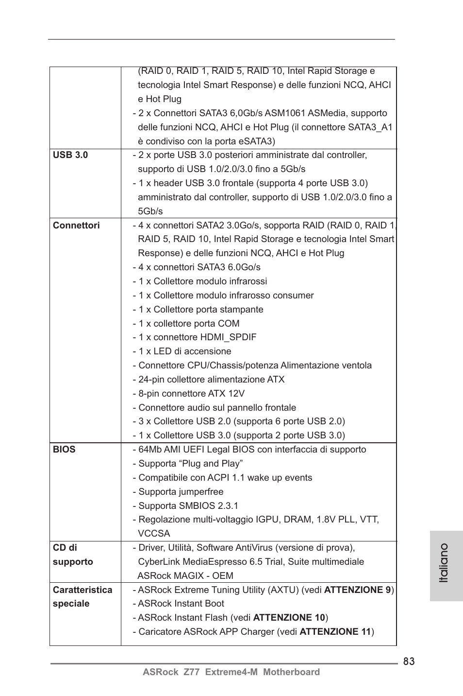 Italiano | ASRock Z77 Extreme4-M User Manual | Page 83 / 237