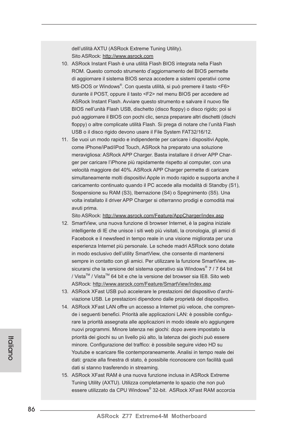 Italiano, Asrock z77 extreme4-m motherboard | ASRock Z77 Extreme4-M User Manual | Page 86 / 237