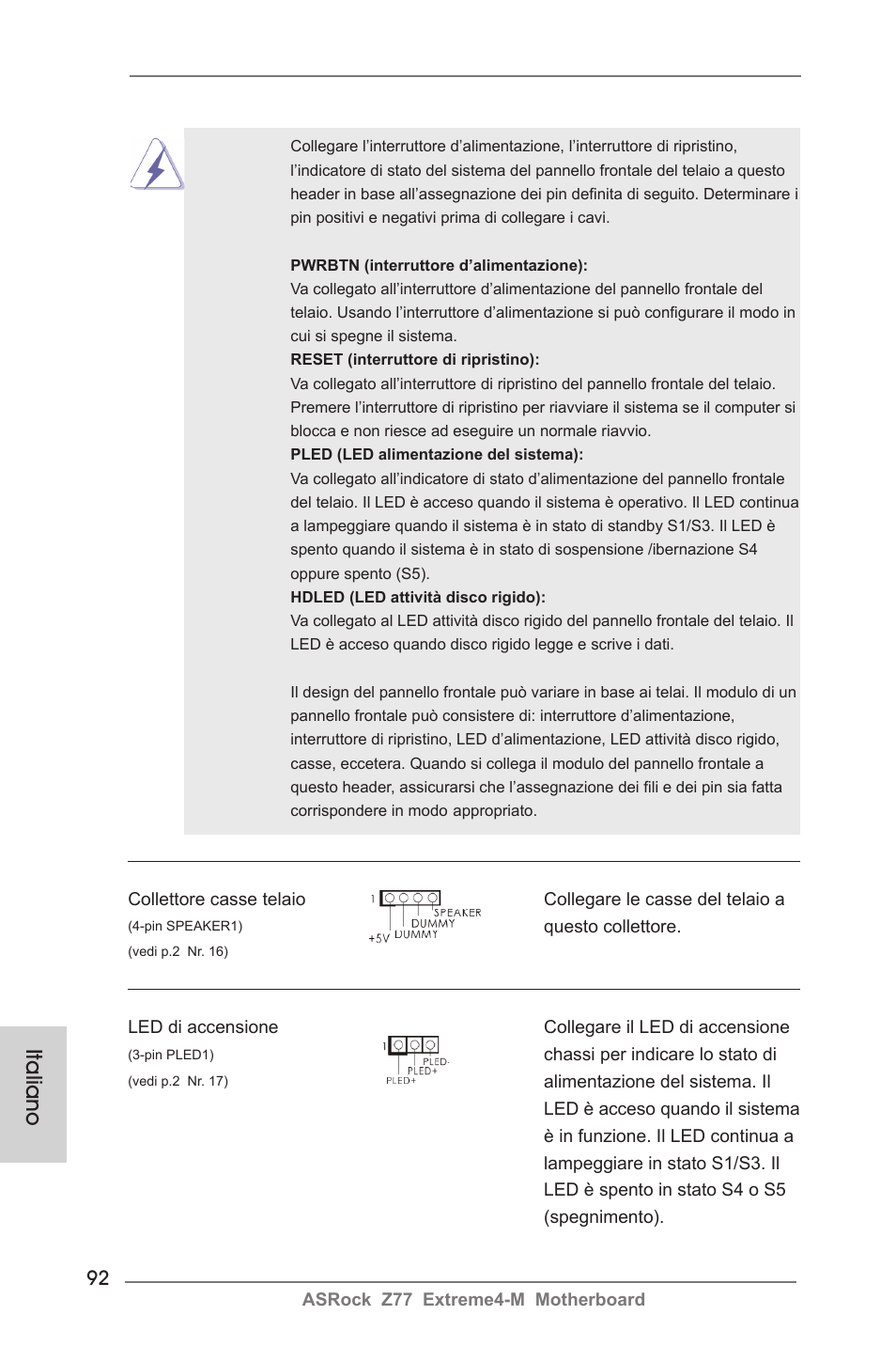 Italiano | ASRock Z77 Extreme4-M User Manual | Page 92 / 237