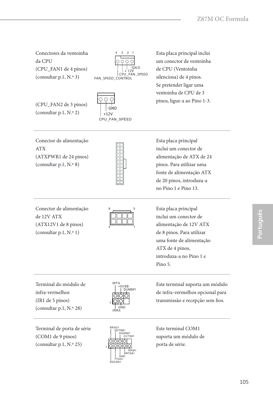 Por tuguês, Z87m oc formula | ASRock Z87M OC Formula User Manual | Page 107 / 189