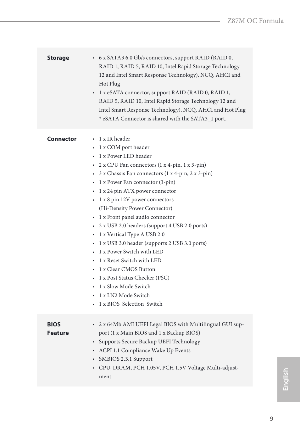 English z87m oc formula | ASRock Z87M OC Formula User Manual | Page 11 / 189