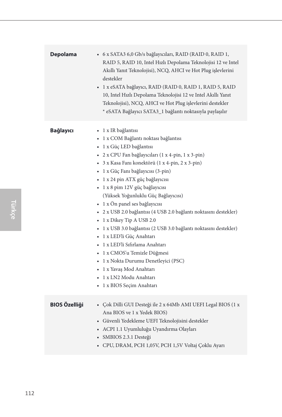 Türk çe | ASRock Z87M OC Formula User Manual | Page 114 / 189