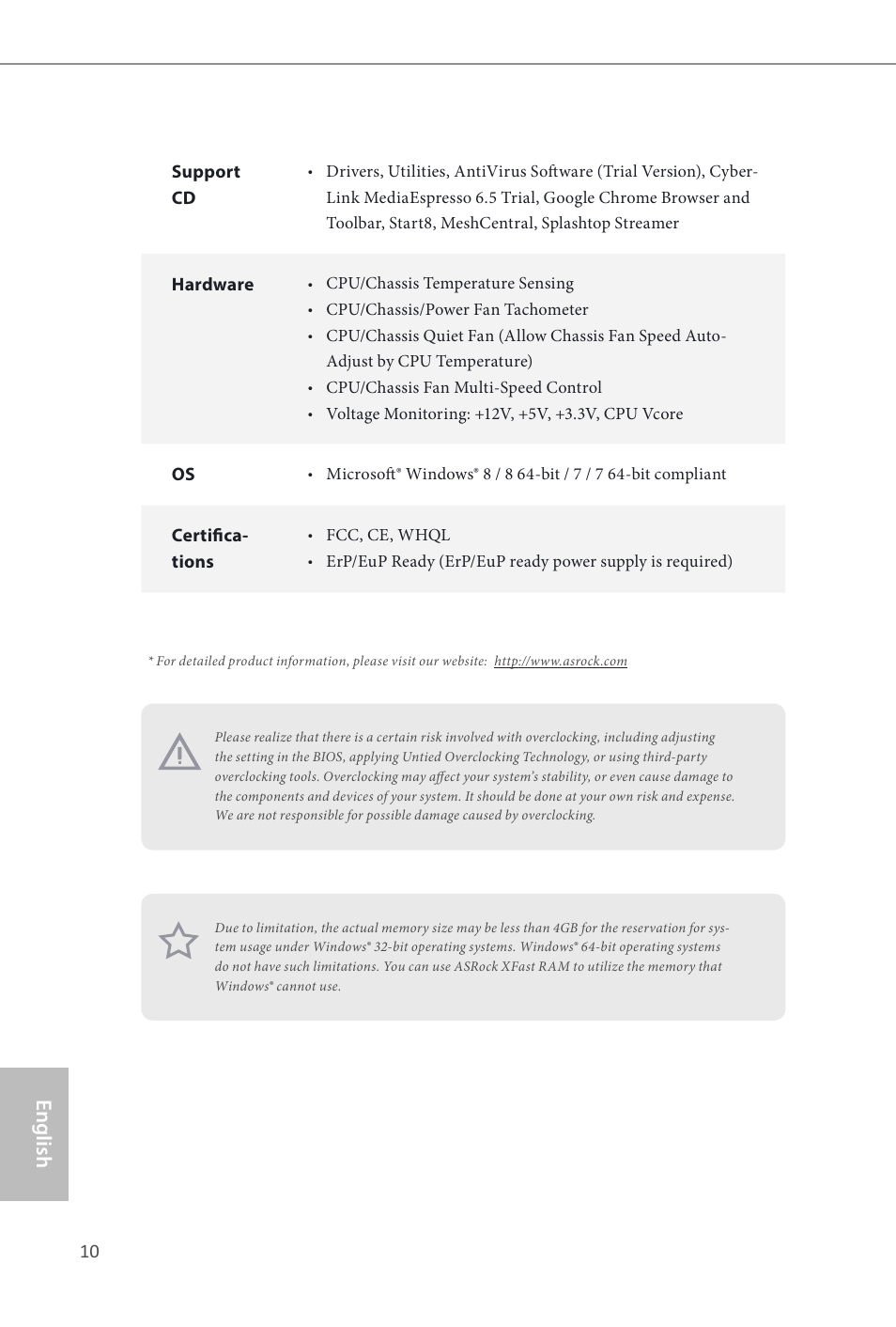 English z87m oc formula | ASRock Z87M OC Formula User Manual | Page 12 / 189