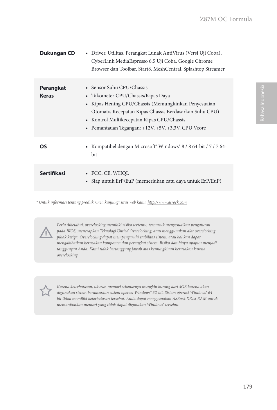 Z87m oc formula | ASRock Z87M OC Formula User Manual | Page 181 / 189