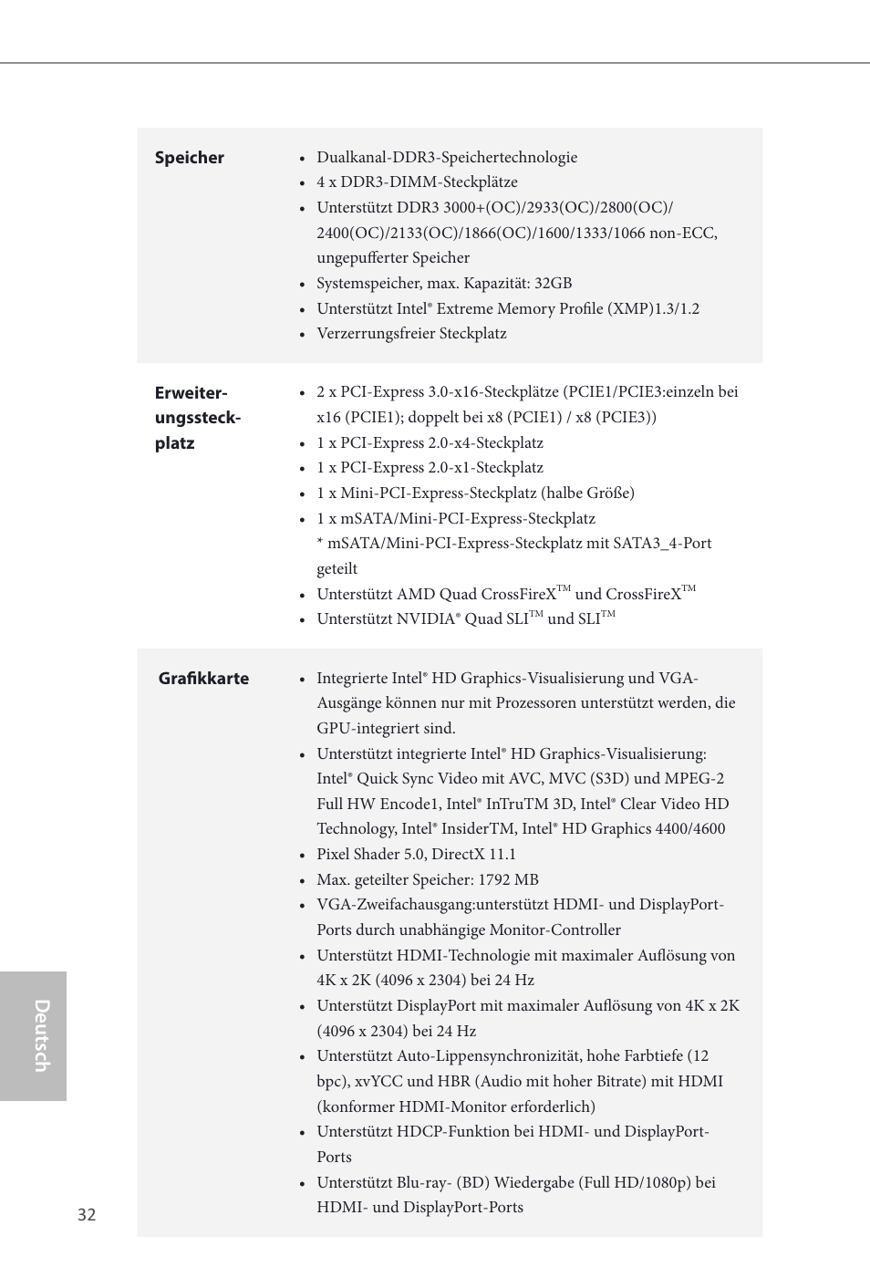 Deutsch | ASRock Z87M OC Formula User Manual | Page 34 / 189