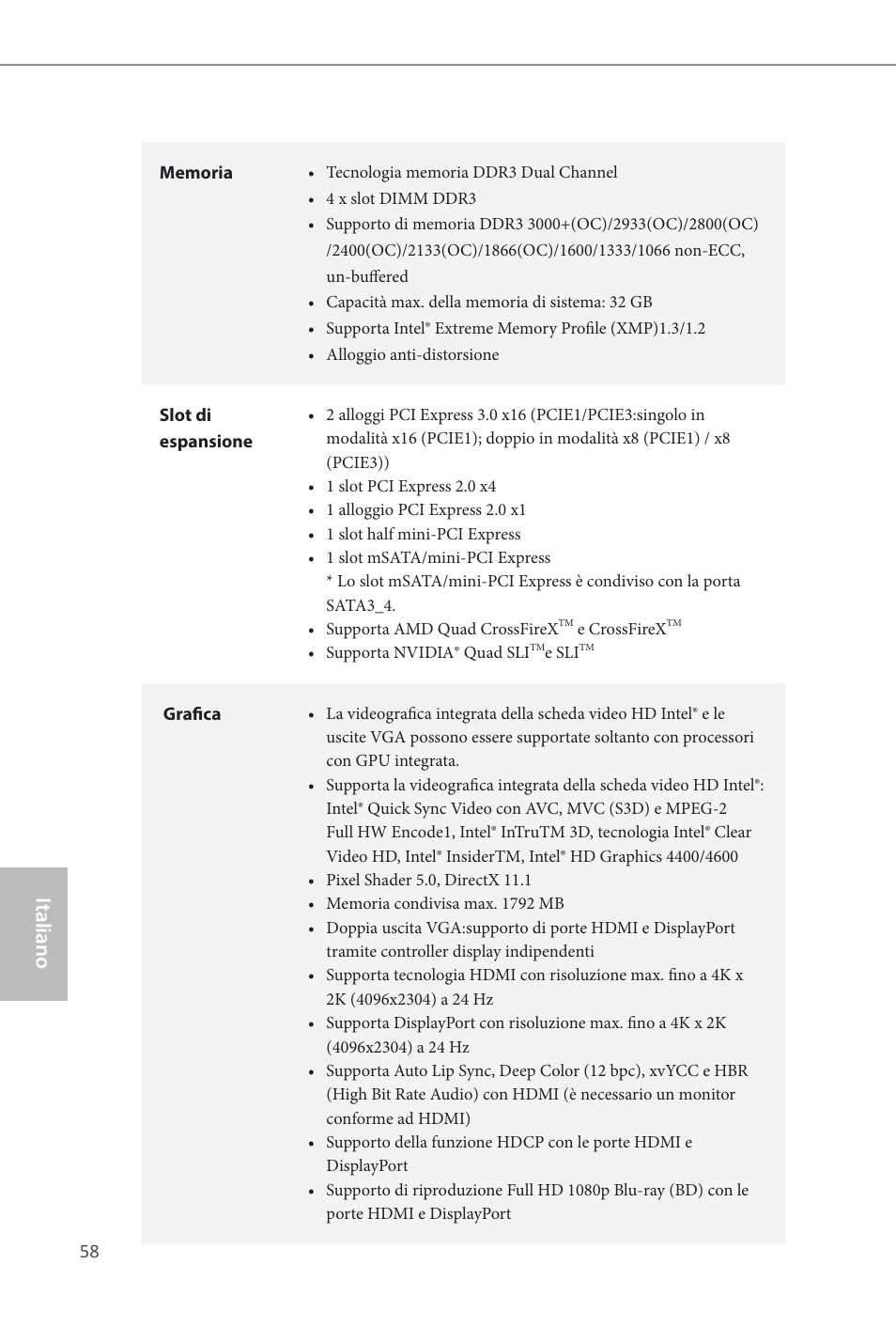 Italiano | ASRock Z87M OC Formula User Manual | Page 60 / 189