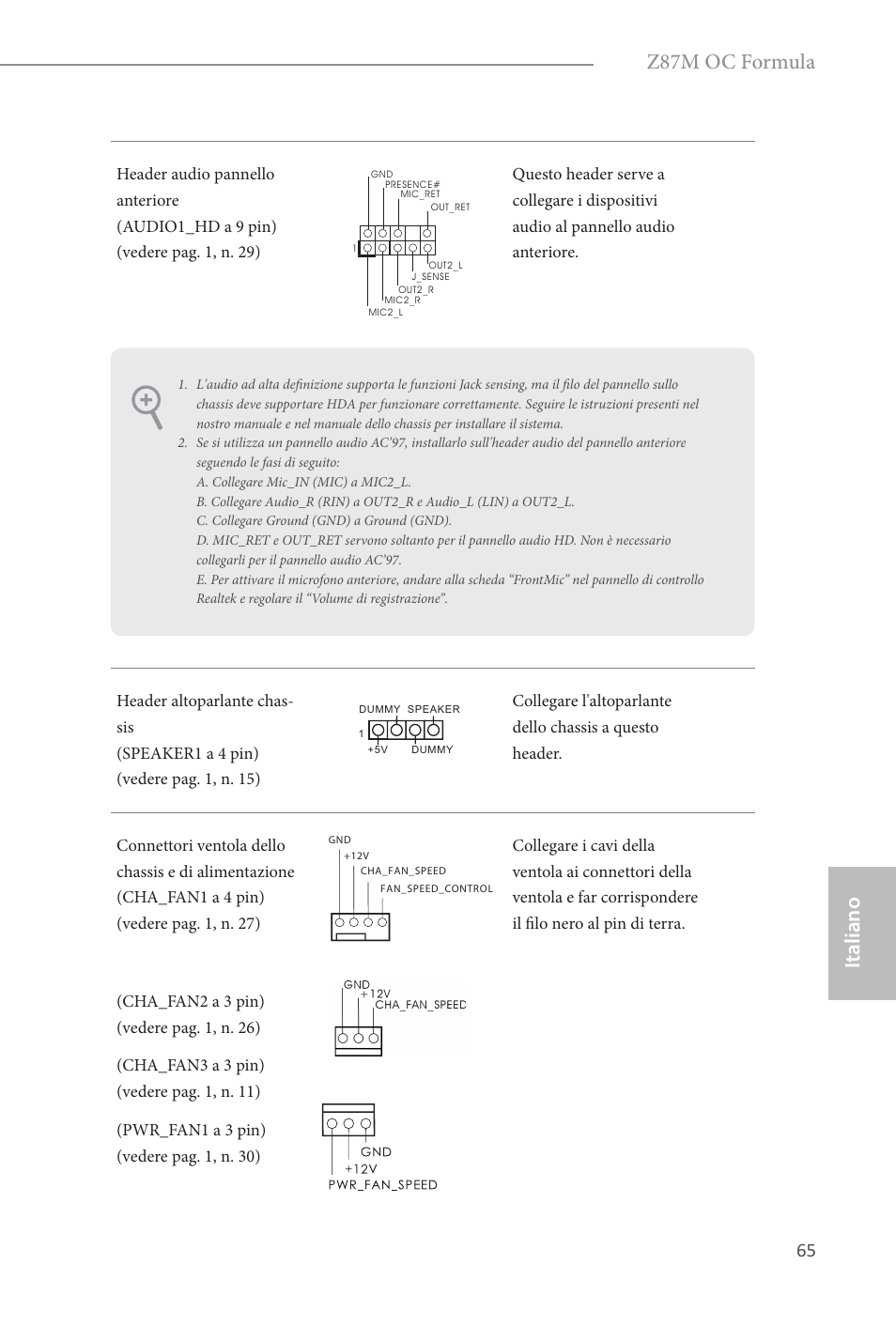 Italiano, Z87m oc formula | ASRock Z87M OC Formula User Manual | Page 67 / 189