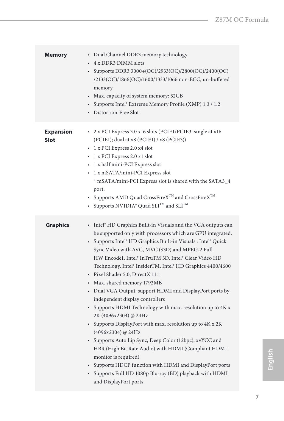 English z87m oc formula | ASRock Z87M OC Formula User Manual | Page 9 / 189