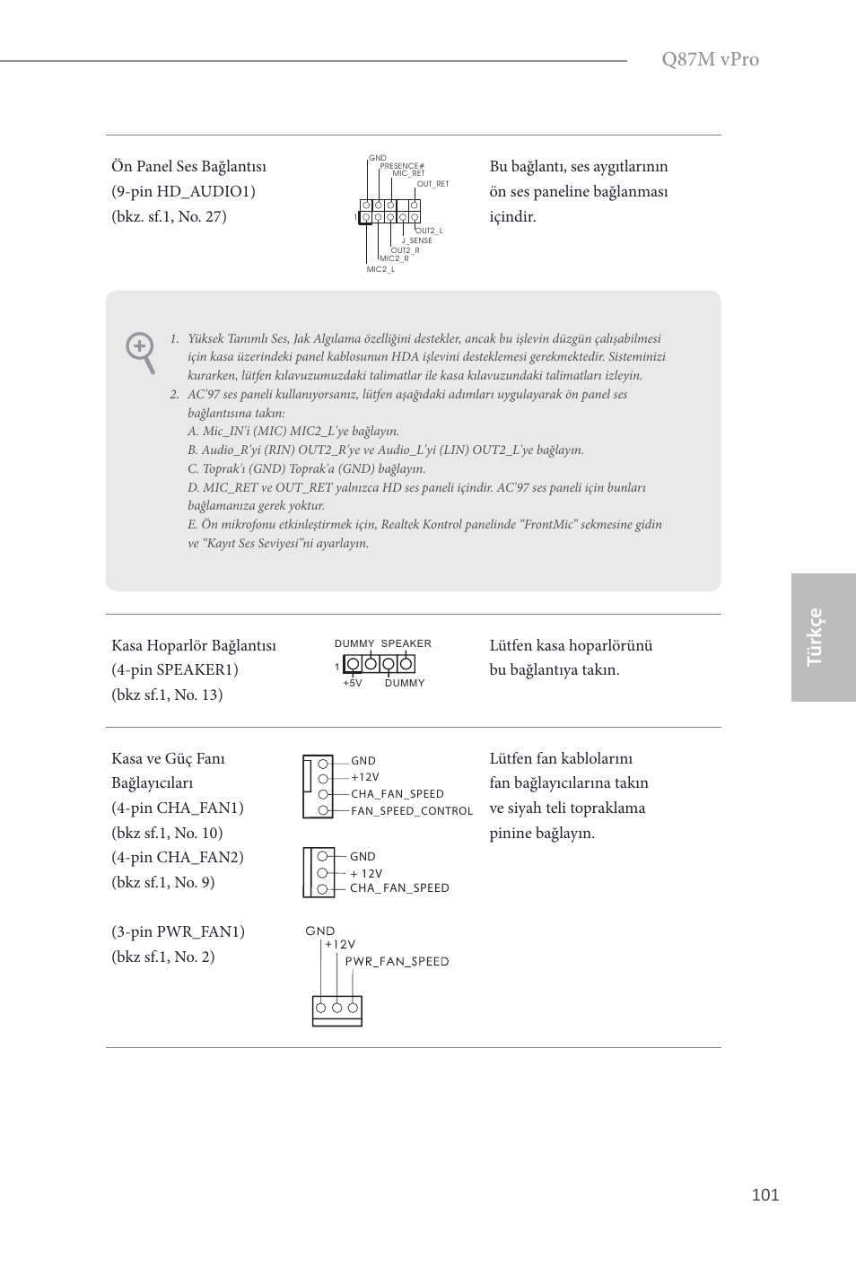 Türk çe, Türk çe q87m vpro | ASRock Q87M vPro User Manual | Page 102 / 160