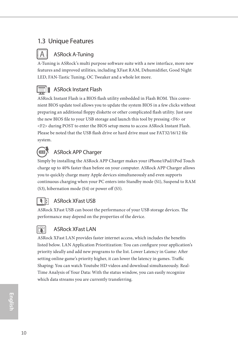 3 unique features | ASRock Q87M vPro User Manual | Page 11 / 160