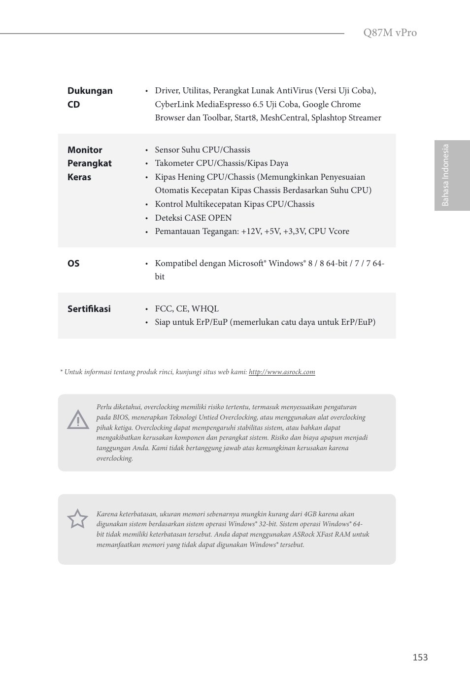Q87m vpro | ASRock Q87M vPro User Manual | Page 154 / 160