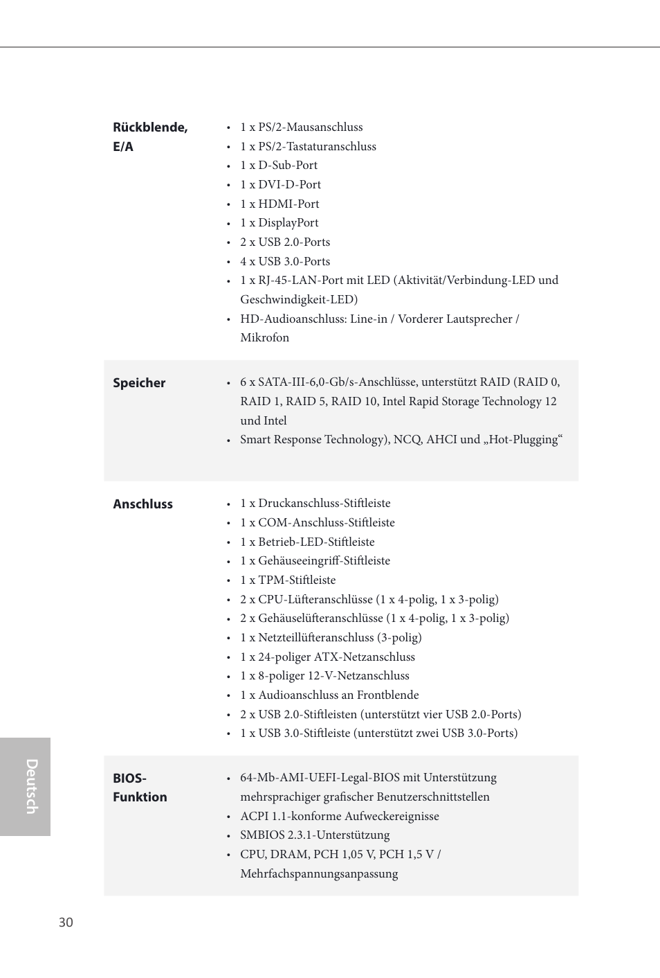 Deutsch | ASRock Q87M vPro User Manual | Page 31 / 160