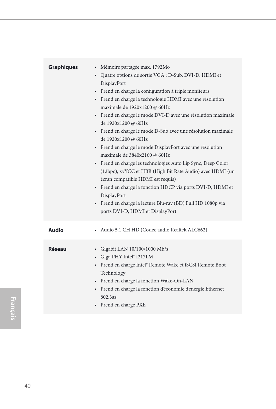 Fr ançais français | ASRock Q87M vPro User Manual | Page 41 / 160