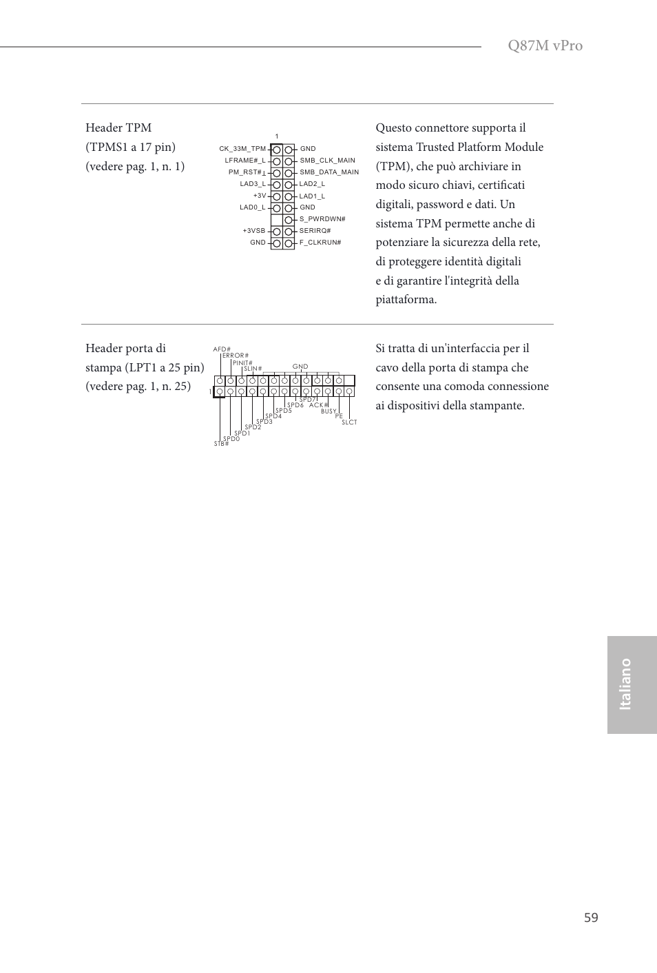 Italiano, Italiano q87m vpro | ASRock Q87M vPro User Manual | Page 60 / 160