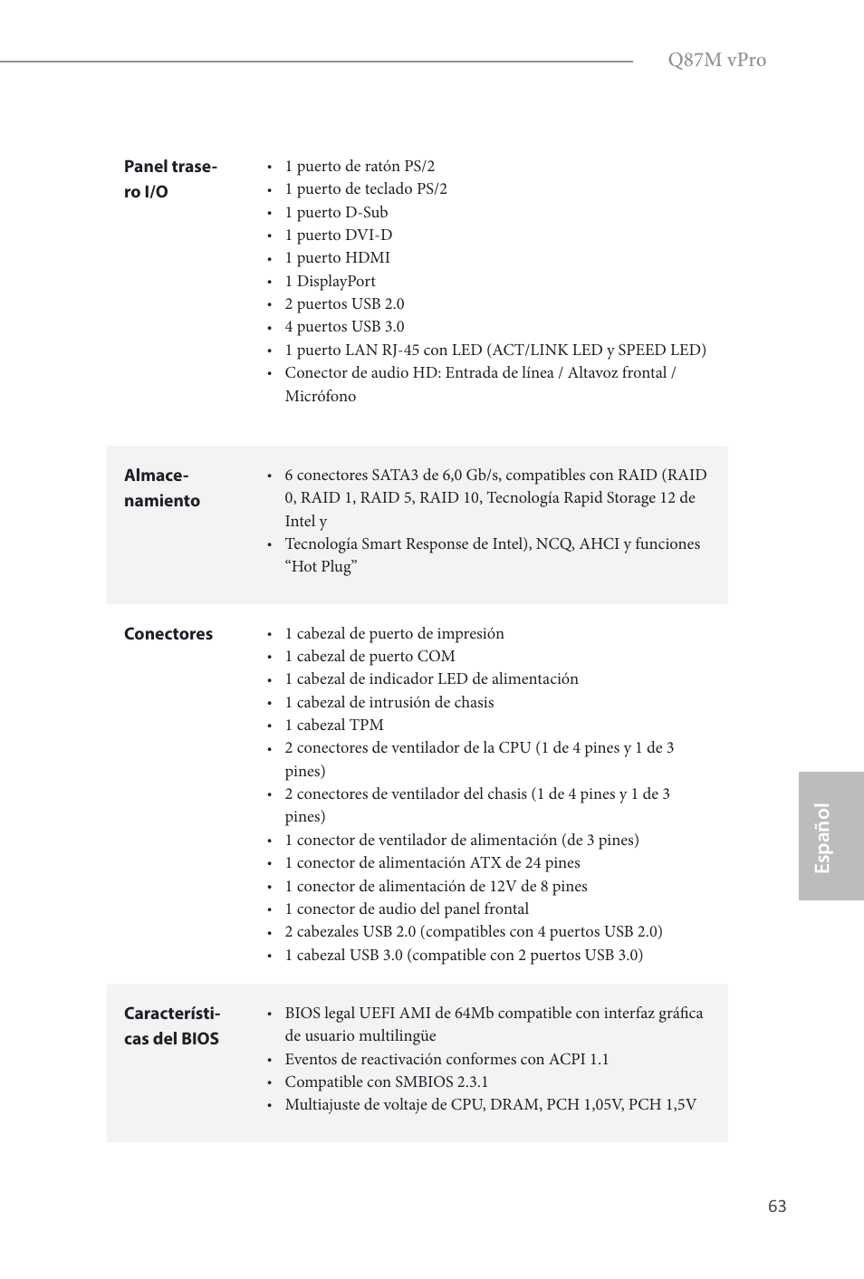 Español q87m vpro | ASRock Q87M vPro User Manual | Page 64 / 160