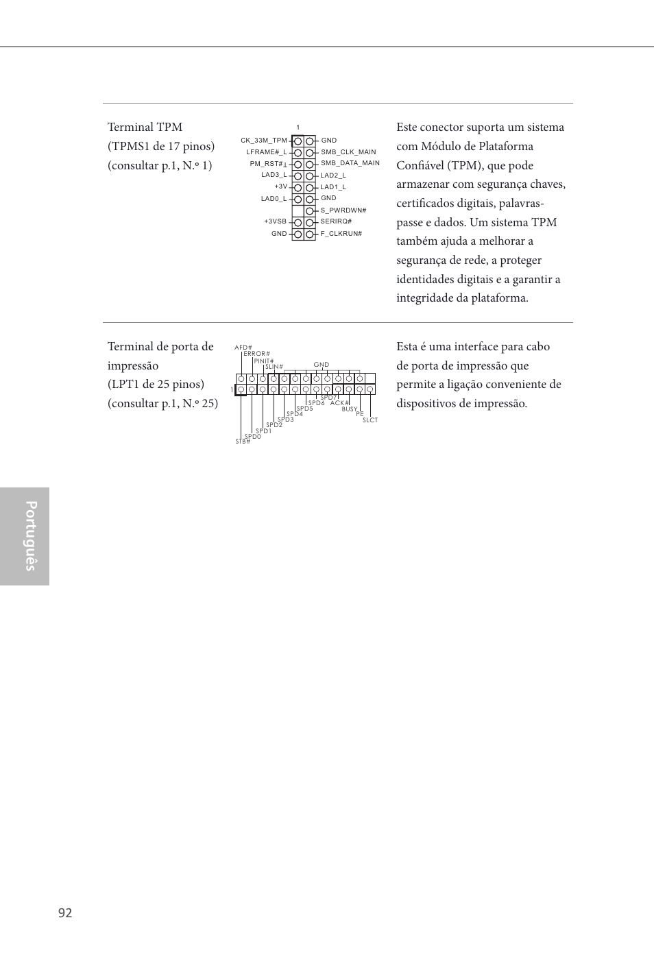 Por tuguês, 92 pb | ASRock Q87M vPro User Manual | Page 93 / 160