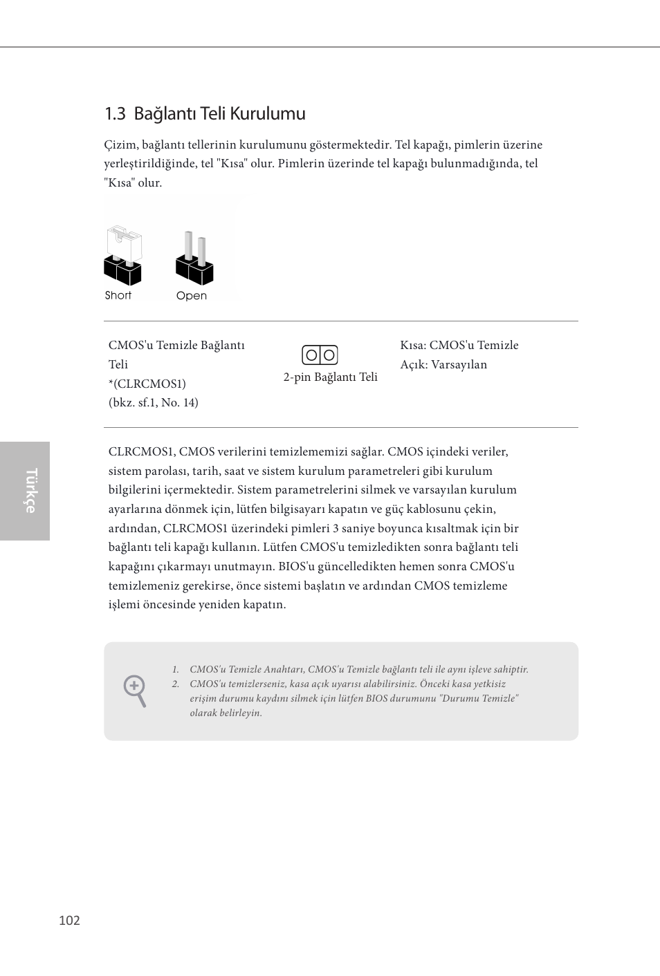 3 bağlantı teli kurulumu, Türk çe | ASRock Z87E-ITX User Manual | Page 104 / 165