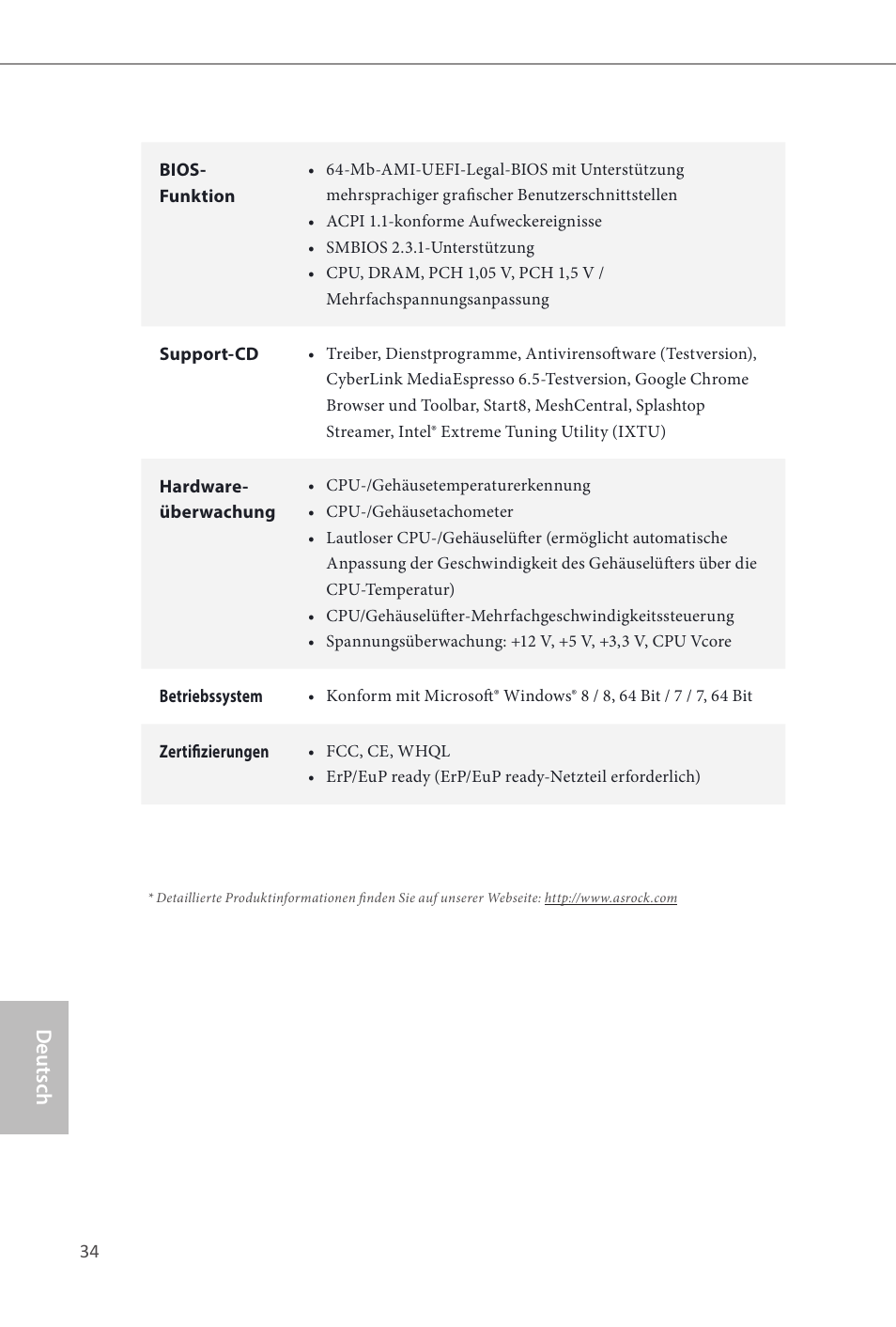 Deutsch | ASRock Z87E-ITX User Manual | Page 36 / 165