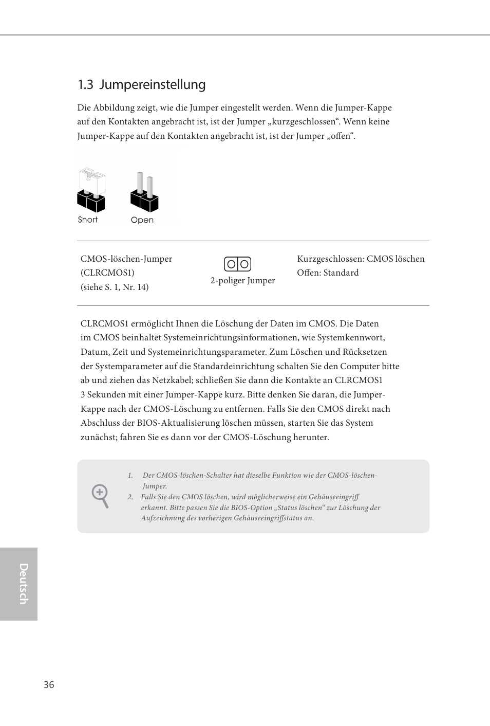 3 jumpereinstellung, Deutsch | ASRock Z87E-ITX User Manual | Page 38 / 165