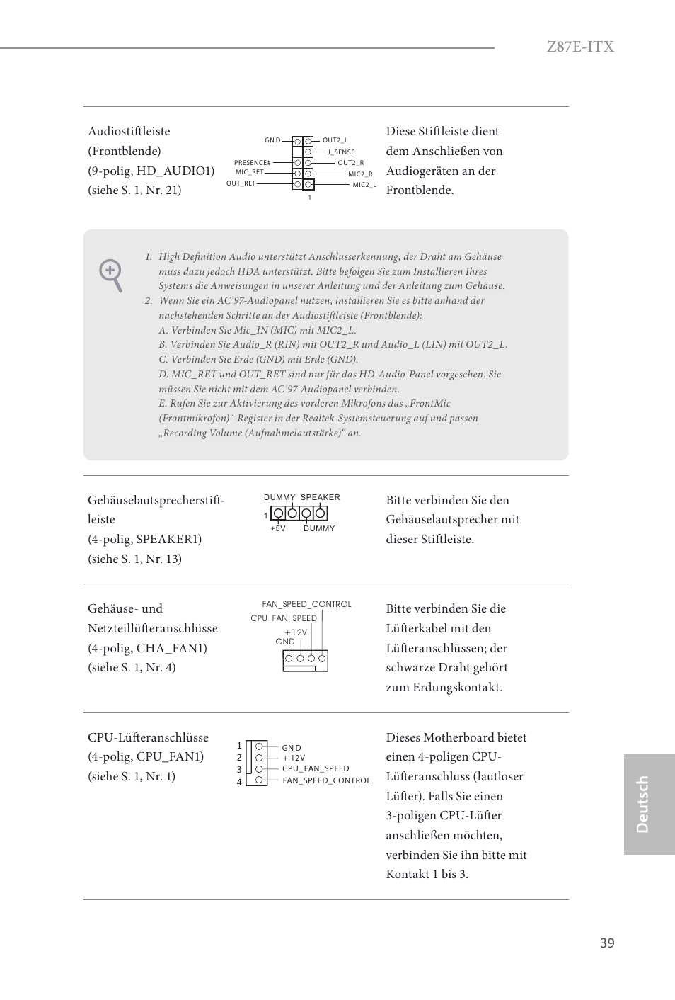 Z 8 7e-itx, Deutsch | ASRock Z87E-ITX User Manual | Page 41 / 165