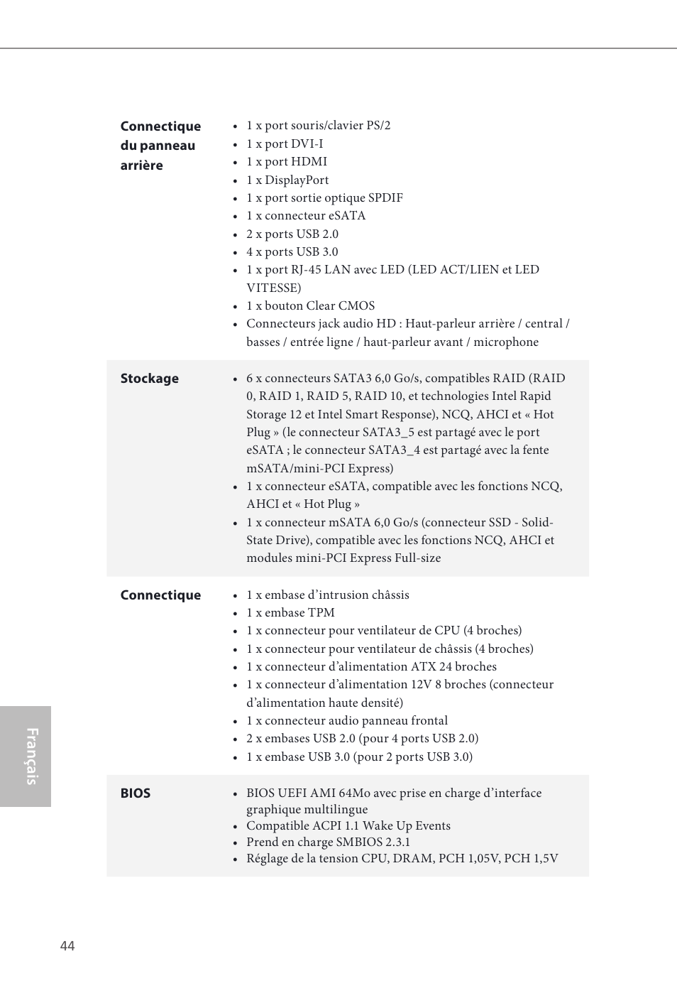 Fr ançais français | ASRock Z87E-ITX User Manual | Page 46 / 165