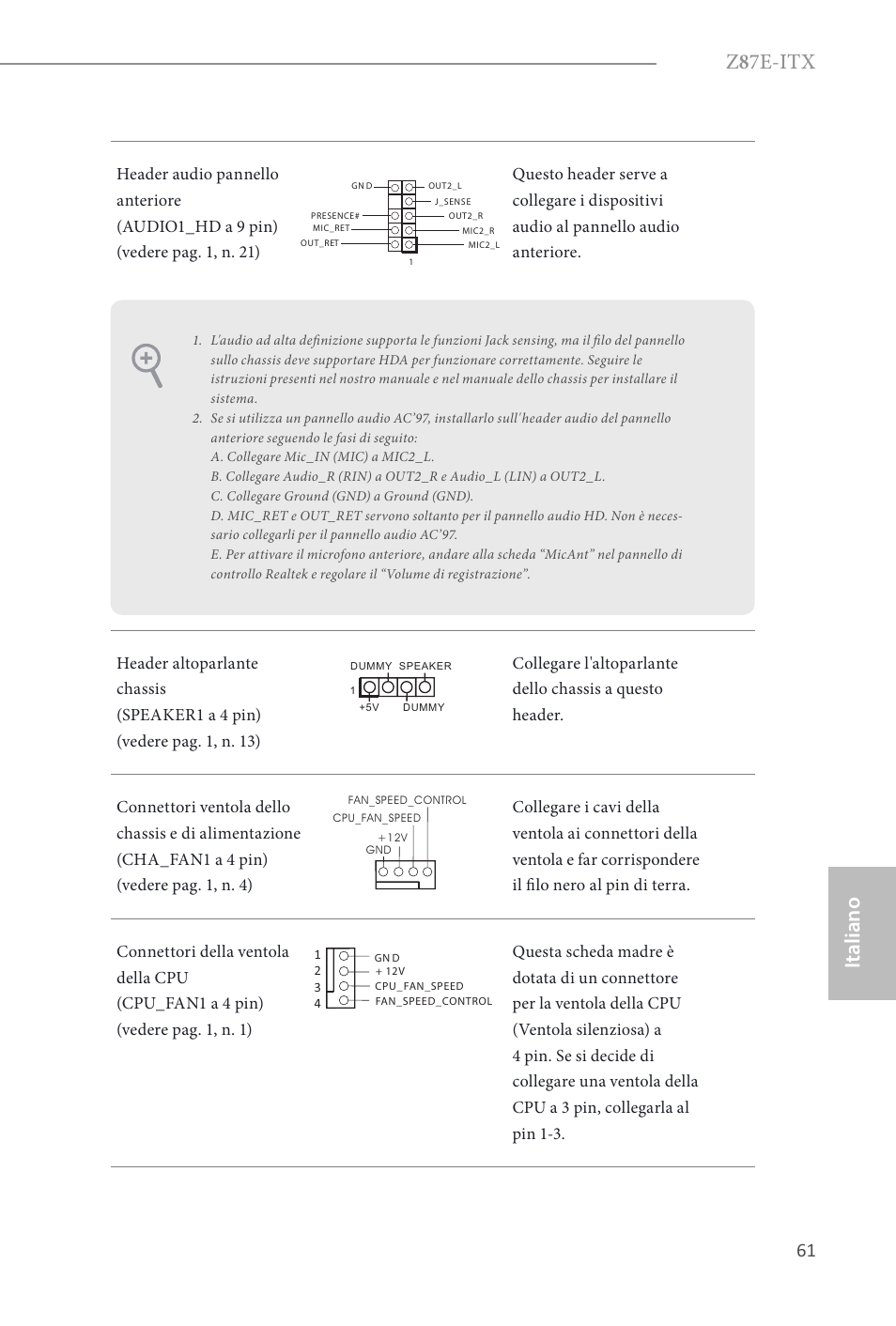 Z 8 7e-itx, Italiano | ASRock Z87E-ITX User Manual | Page 63 / 165