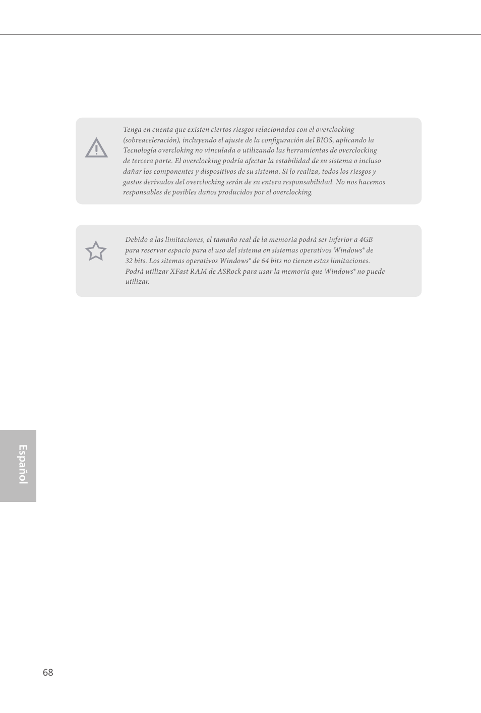 Español | ASRock Z87E-ITX User Manual | Page 70 / 165