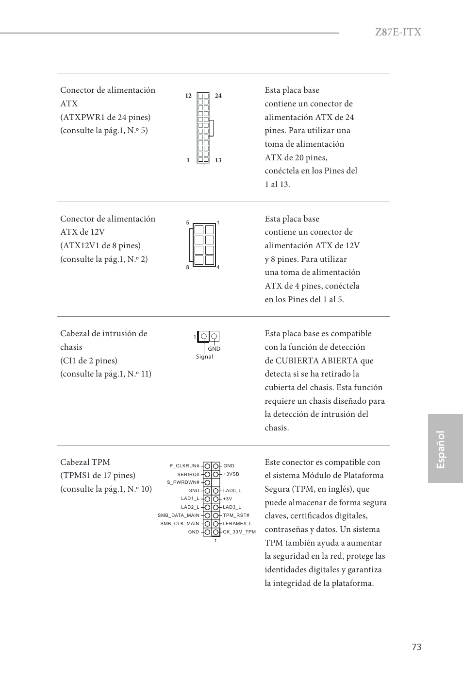 Z 8 7e-itx, Español | ASRock Z87E-ITX User Manual | Page 75 / 165