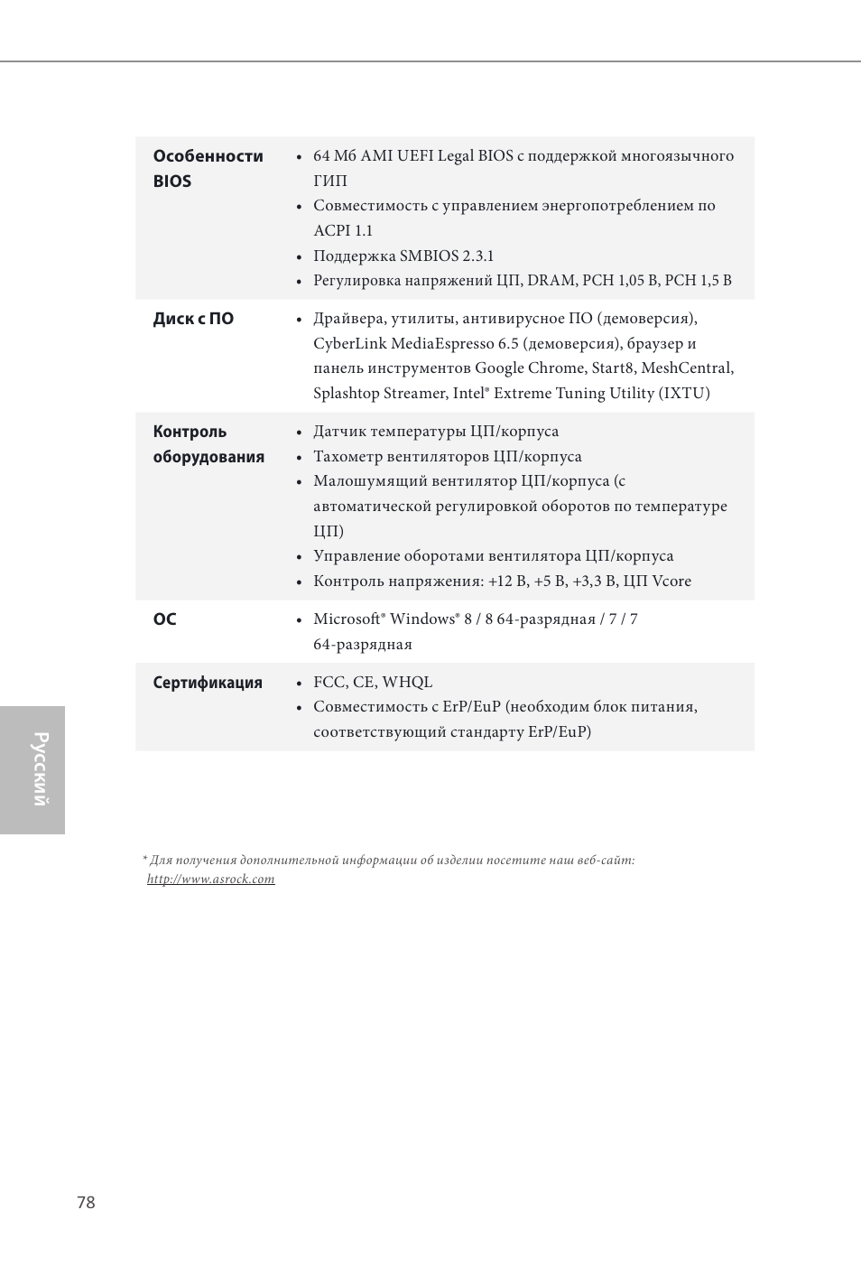 Ру сский | ASRock Z87E-ITX User Manual | Page 80 / 165