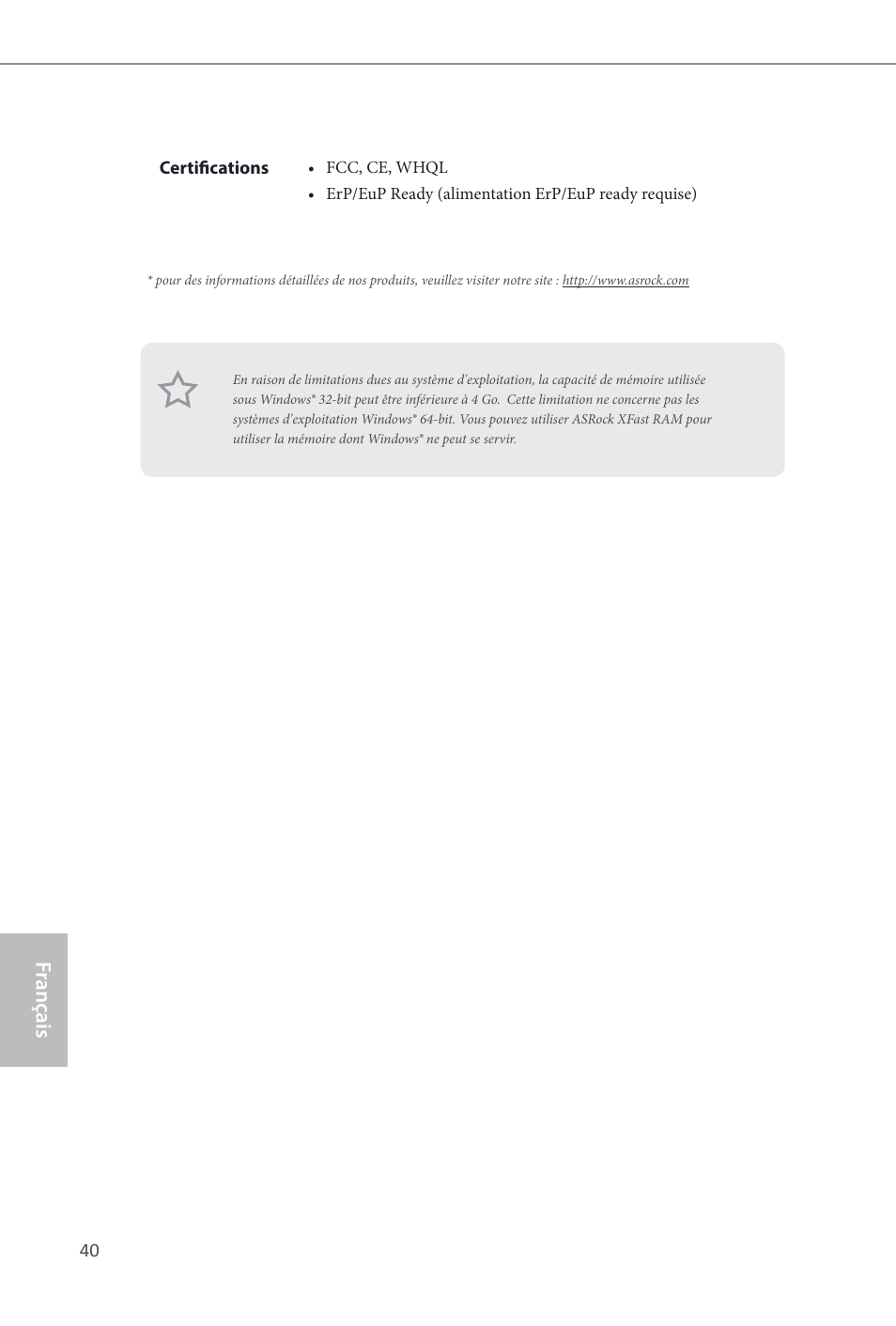 Fr ançais français | ASRock H81M-ITX User Manual | Page 41 / 146