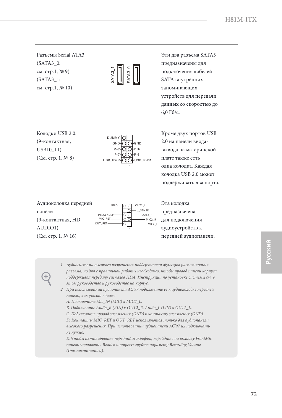 H 8 1m-itx, Ру сский | ASRock H81M-ITX User Manual | Page 74 / 146