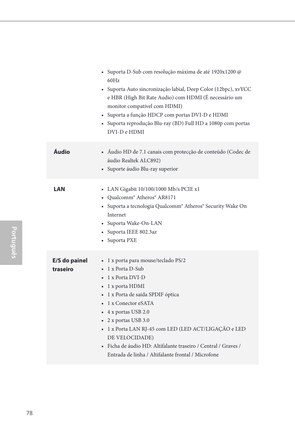 Por tuguês | ASRock H81M-ITX User Manual | Page 79 / 146