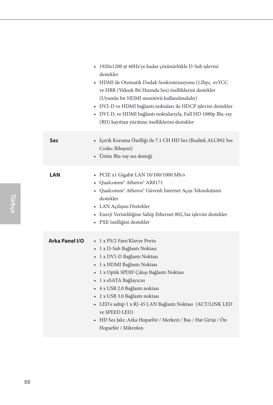 Türk çe | ASRock H81M-ITX User Manual | Page 89 / 146