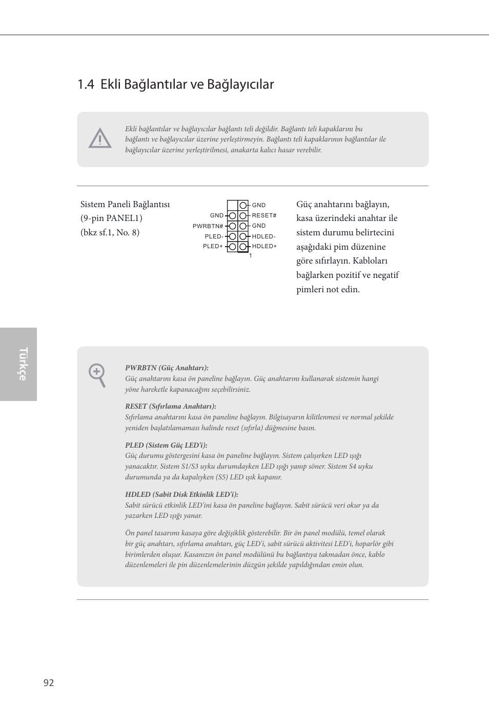 4 ekli bağlantılar ve bağlayıcılar, Türk çe | ASRock H81M-ITX User Manual | Page 93 / 146