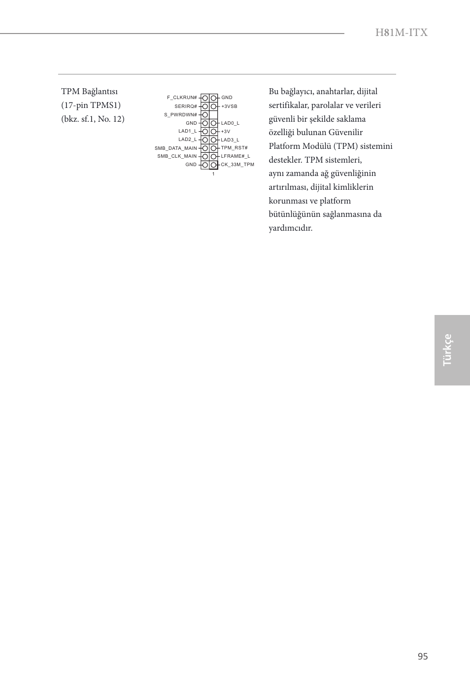 H 8 1m-itx, Türk çe | ASRock H81M-ITX User Manual | Page 96 / 146